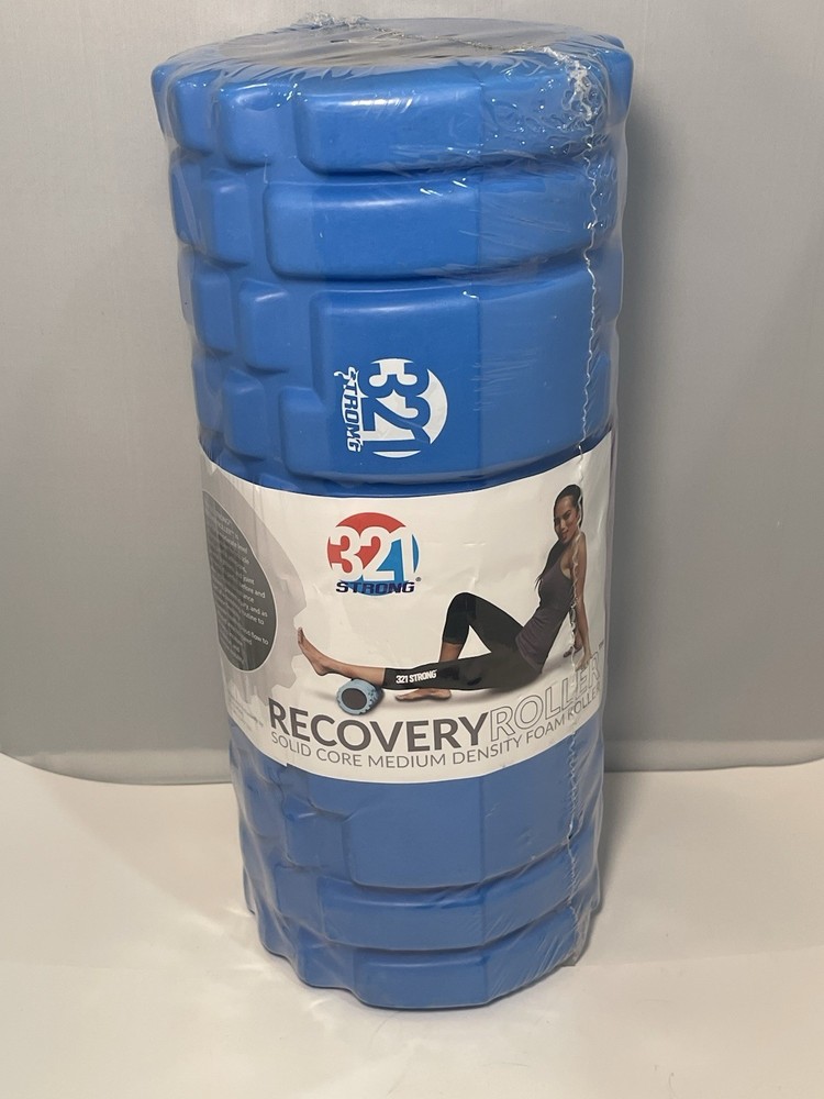 321 Strong Recovery Solid Core Medium Density Foam Roller. Blue. NEW!!