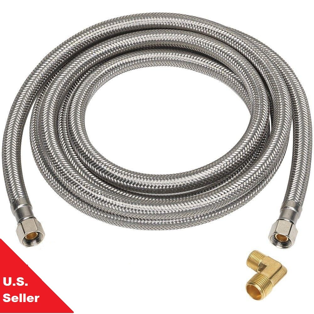 (1) 3/8" Comp x 48" 4-FT S.S Universal Dishwasher Water Supply Line Connector LF
