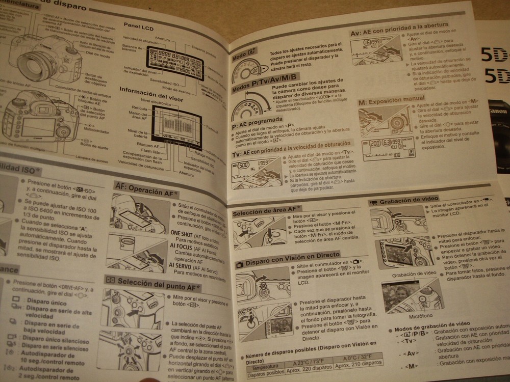 Original Canon EOS-5Ds 5Dsr Basic Instruction Manual NEW Spanish Language