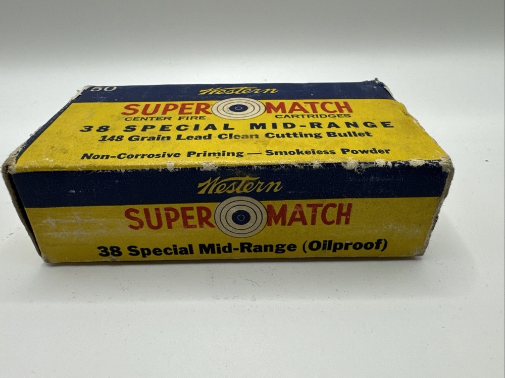 VINTAGE EMPTY Western Super Match 38 Special Mid-Range Shell Box