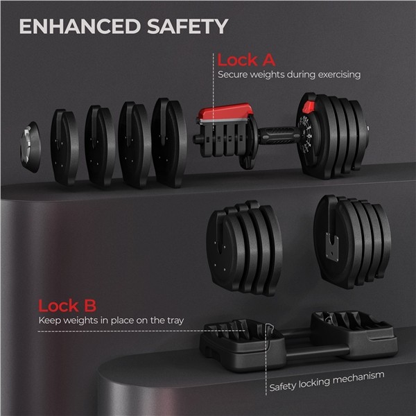 3-In-1 Quick-Adjust Dumbbell Weight Set with Anti-Slip Handle for Home Gym