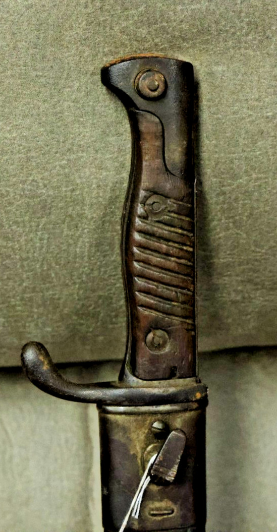 1916 WWI German Butcher Bayonet w/ Leather Scabbard