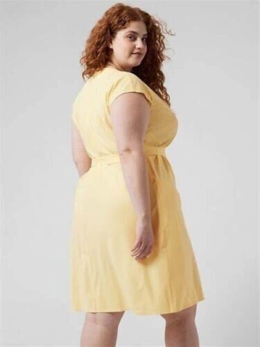 Athleta Newport Wrap Dress-City Stripe Lunaria Yellow-Size 3X-NWT