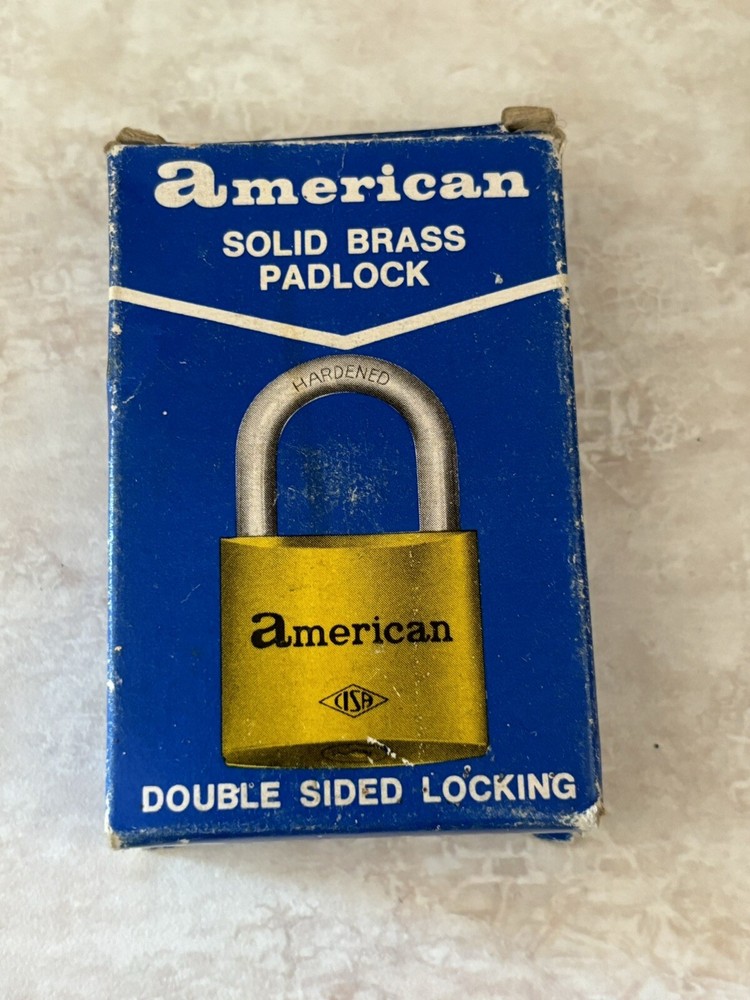 American Solid Brass Padlock No B 50 NOS