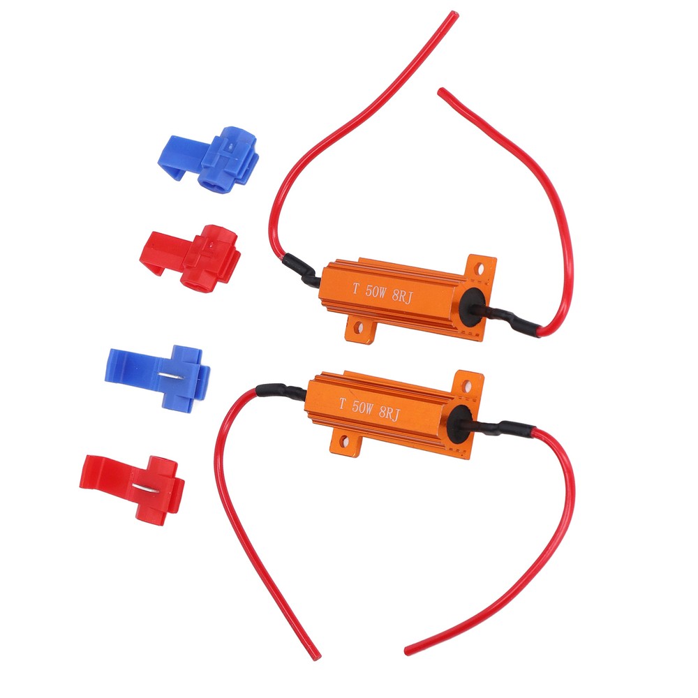 2 Sets Load Resistor 50W 8Ohm Error Accessory Kit For LED Light DRL