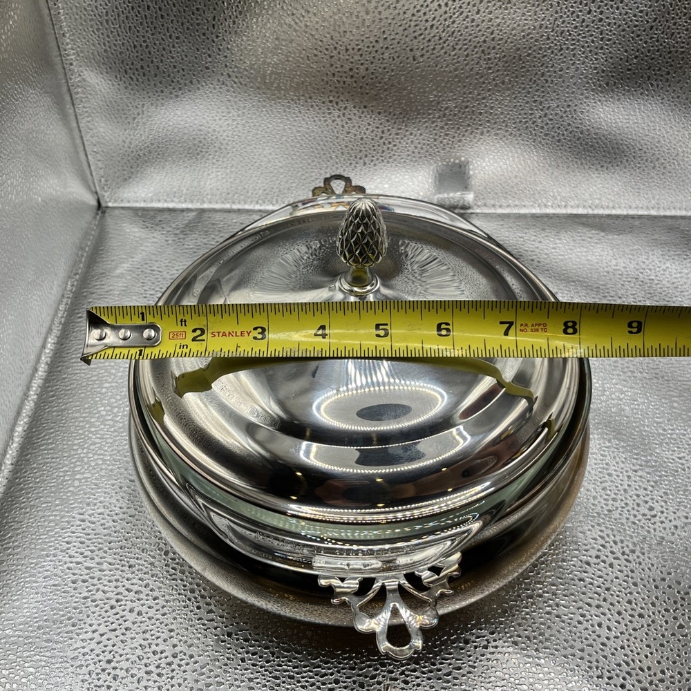 Vintage Reed & Barton Silver-Plated Covered Casserole with Pyrex Insert