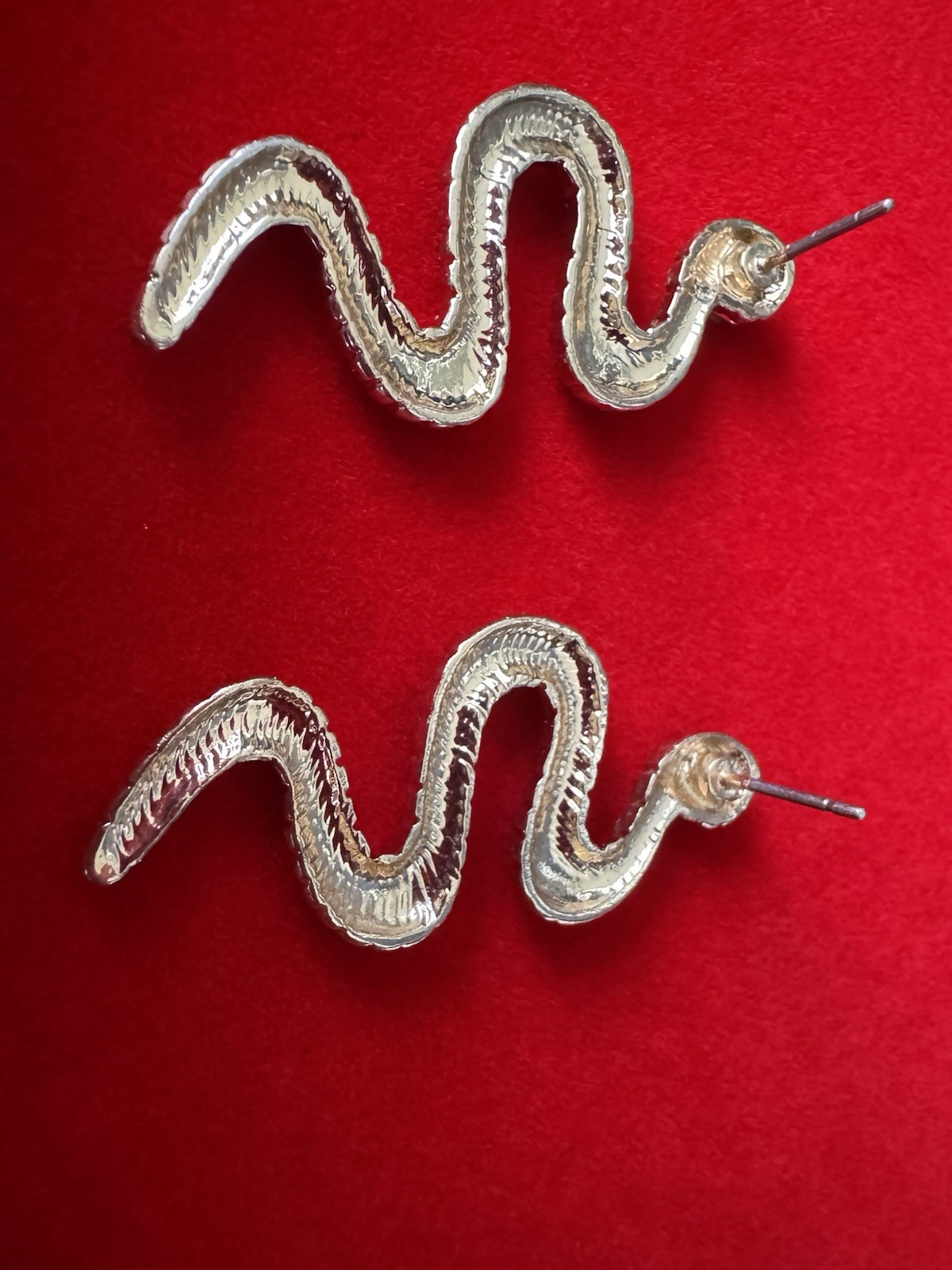 Vintage Rhinestone Earring Lot Snake Earrings Teardrop Hoops Gold Tone Statement