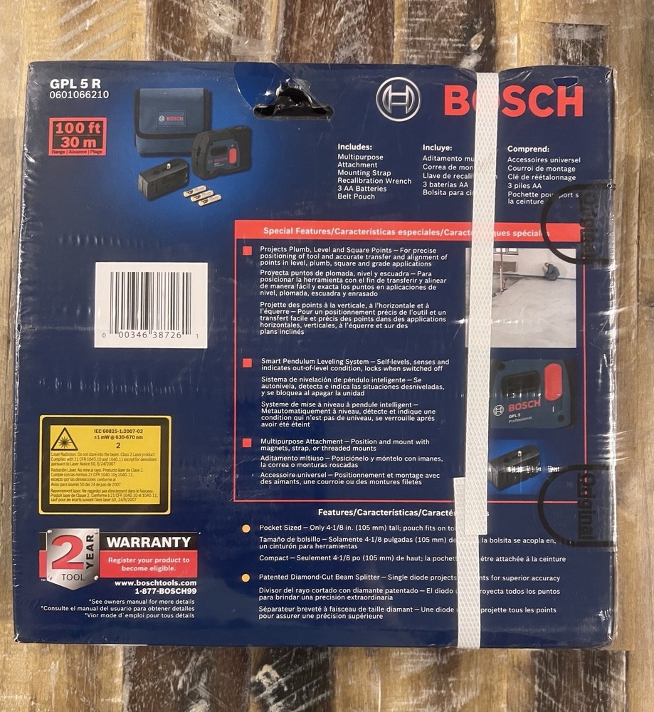 Bosch GPL5 5-Point Self-Leveling Plumb Alignment Laser