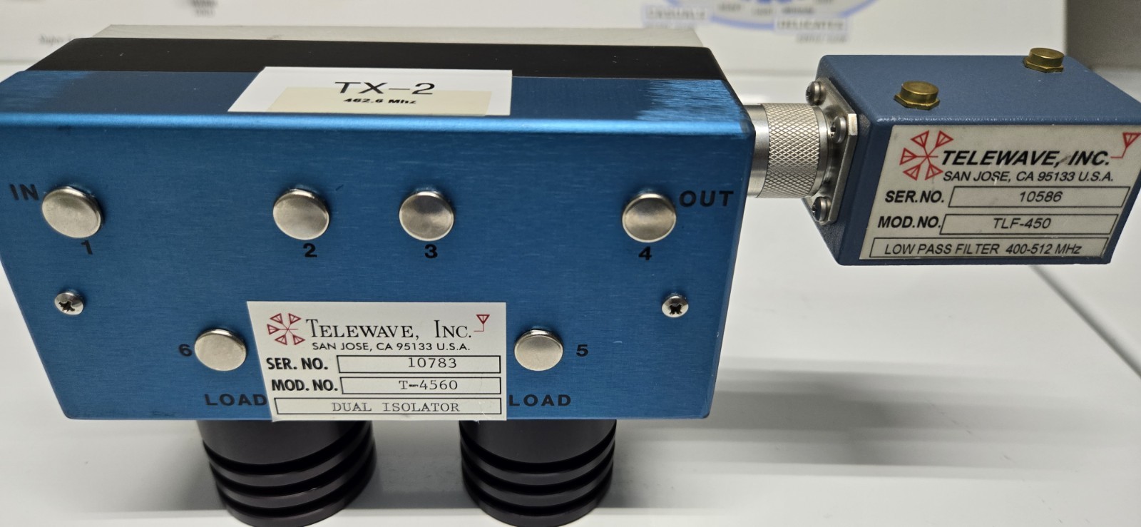 TELEWAVE T4560 UHF 100 Watt Dual Circulator Isolator GMRS 406-512 Mhz Loads LPF