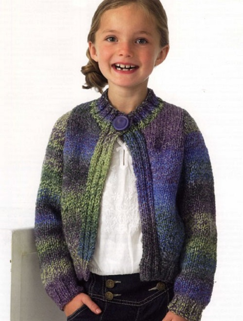 GIRL'S JACKET KNITTING PATTERN- JB087- EASY, ADORABLE JACKET!