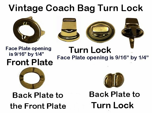 Turn Lock Part Coach Briefcase Old Style Hand Bag Replacement Part ~ Solid Brass