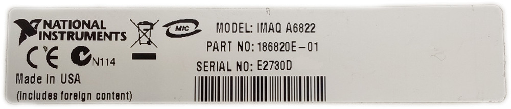 National Instruments IMAQ-A6822 Vision System Interface Card with Cable