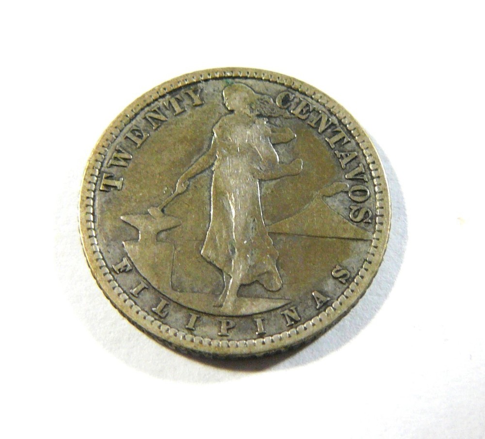 Philippines 1928 M Silver 20 Centavos - Key Date