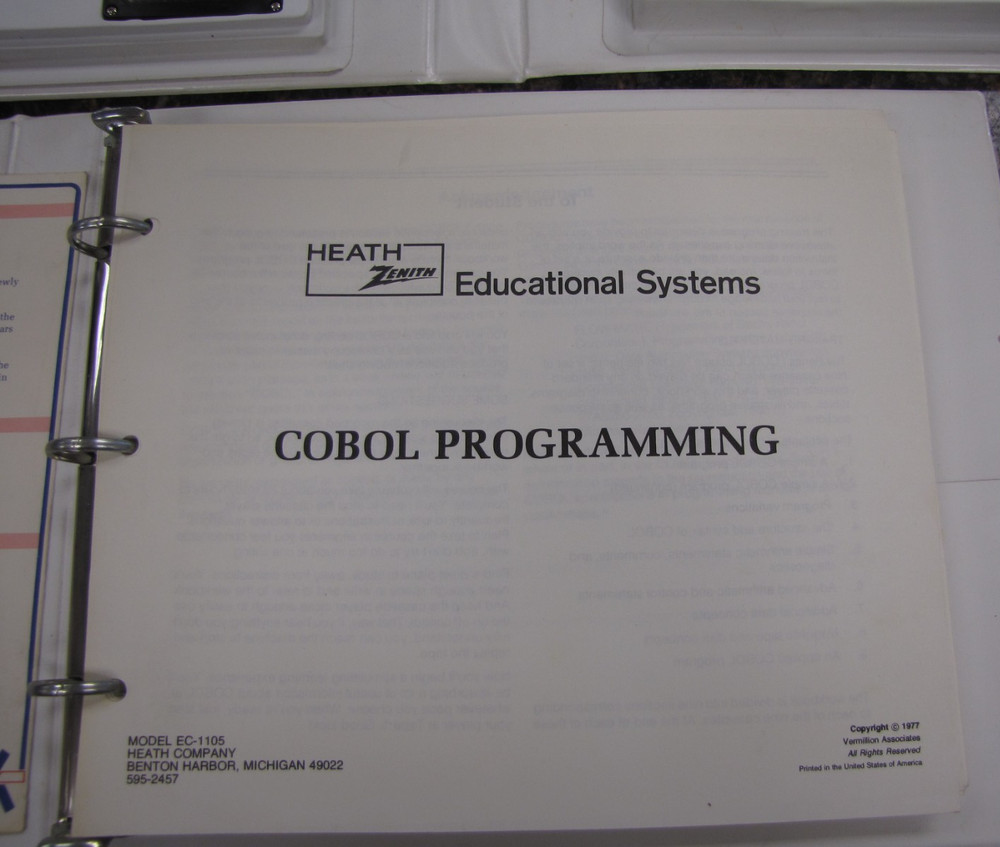 HEATHKIT 1977 Continuing Education for COBOL PROGRAMMING Kit w/ 9 Tapes & Test