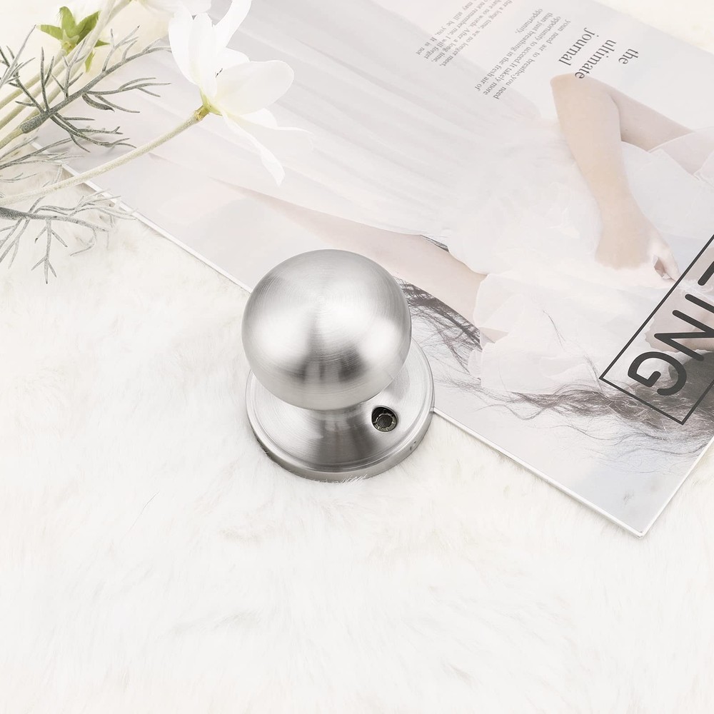 GOBEKOR 2 Pack Single Dummy Door Knobs Brushed Nickel Interior Dummy Knobs fo...