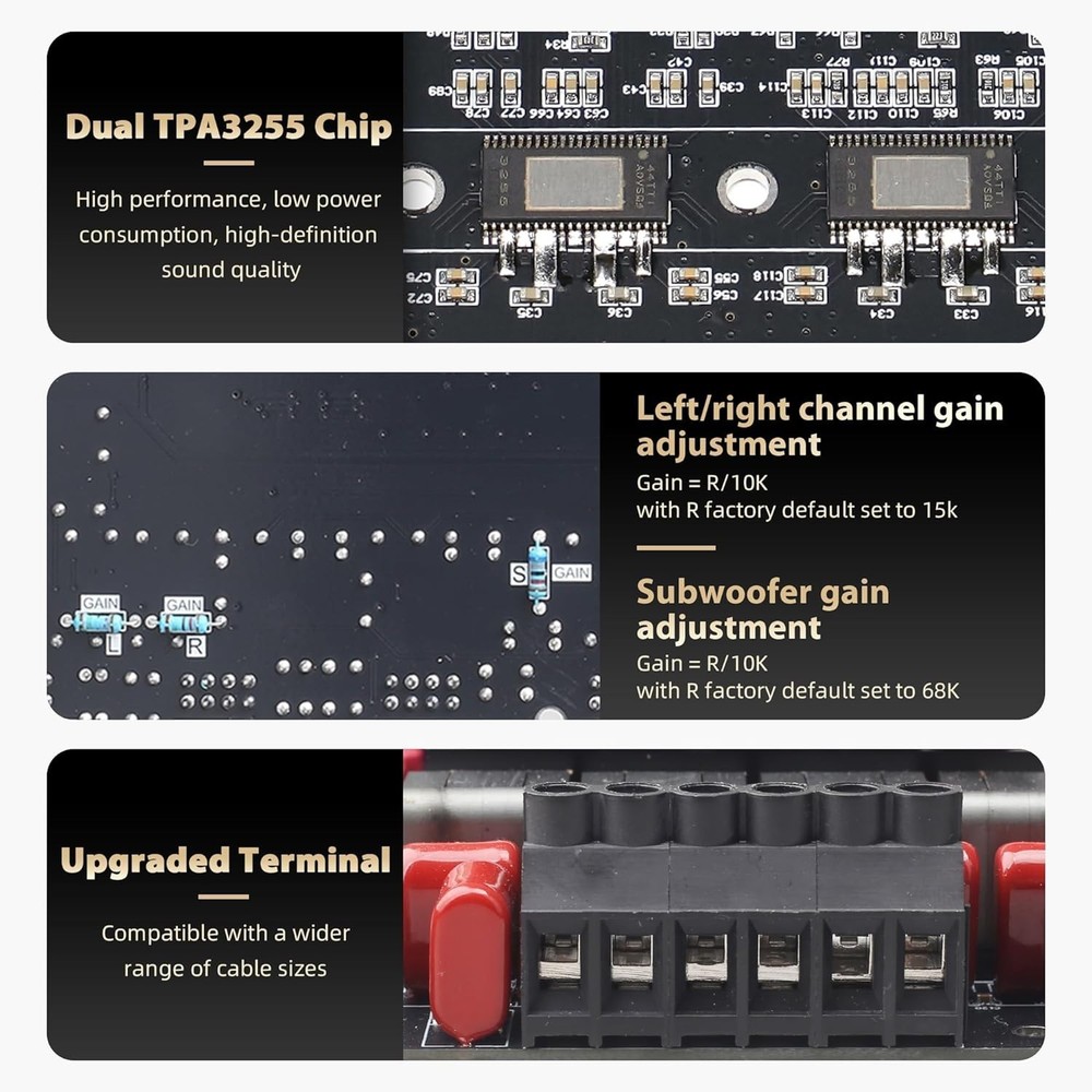 High-Performance 1200W Amplifier Board with Bluetooth 5.2 & Protection Features