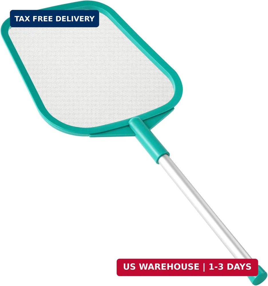 Pool Skimmer - Pool Net with Pole, Pool Skimmer Net with Solid Plastic Frame, Sk