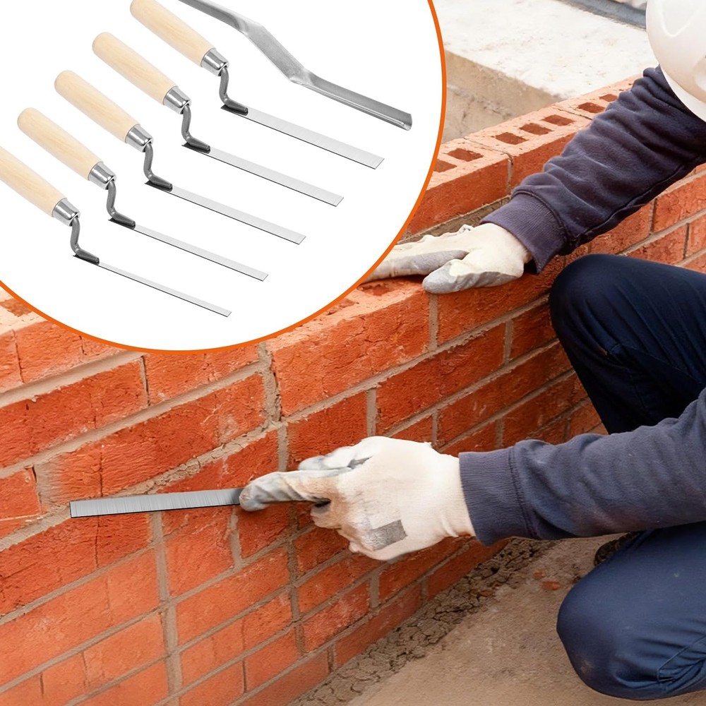 6 Pcs Tuck Pointer Trowel Set, Pointing Trowel Brick Jointer Cement Tool, Mor...