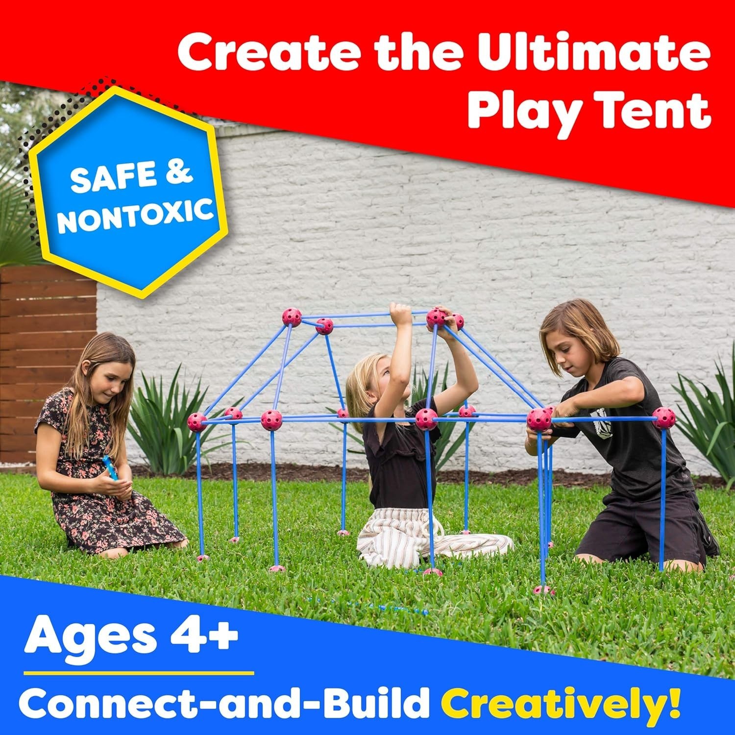 Fun Forts Kids Tent - 81 Pack Fort Building STEM Toys Kit, Construction Toys ...