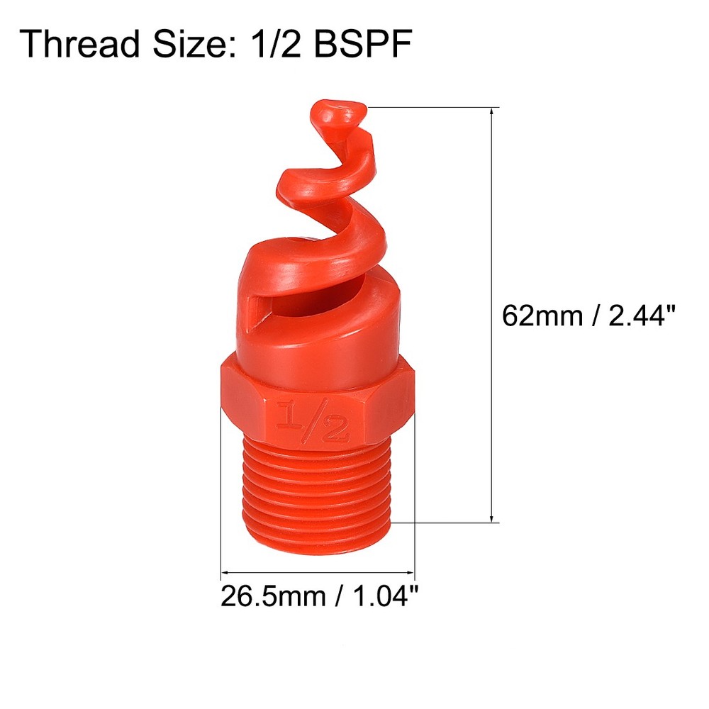10Pcs Spiral Cone Atomization Nozzle 1/2BSPF PP Sprinkler