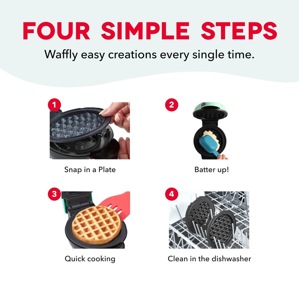 Dash MultiMaker® Mini Maker System - Compact Waffle Maker for Family Breakfasts