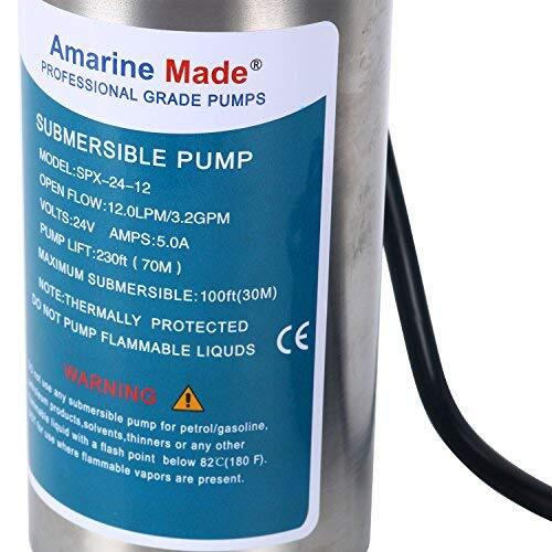  DC 24V 3.2GPM Submersible Deep Well Water Pump Alternative Energy Solar Battery