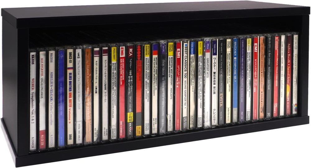 CD Storage Rack Stackable Organizer Disc Display Stands Hold Up to 35 CDs