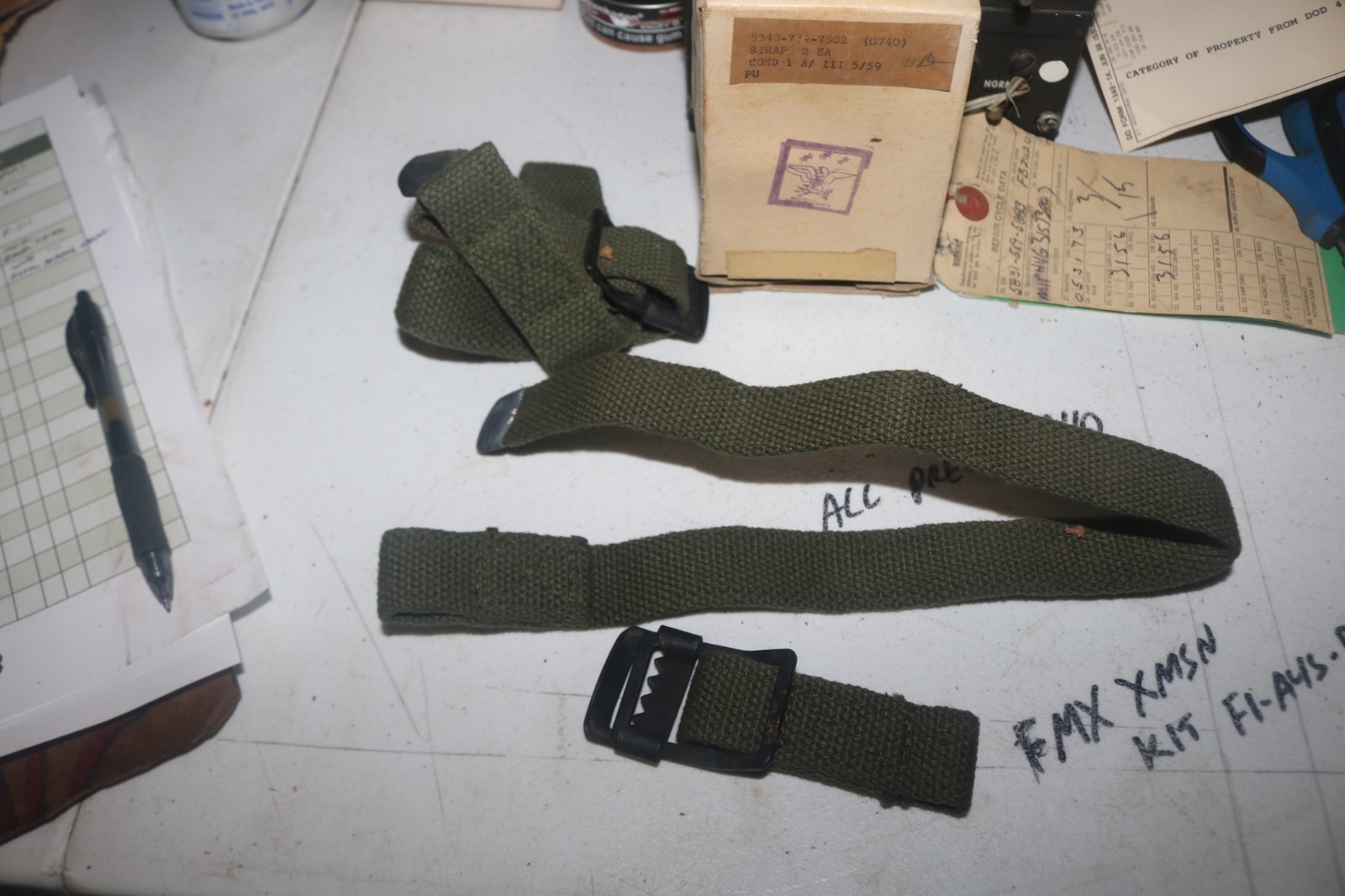 NOS unissued USGI G740 M38 Jeep BII straps (2) 5340-734-7502