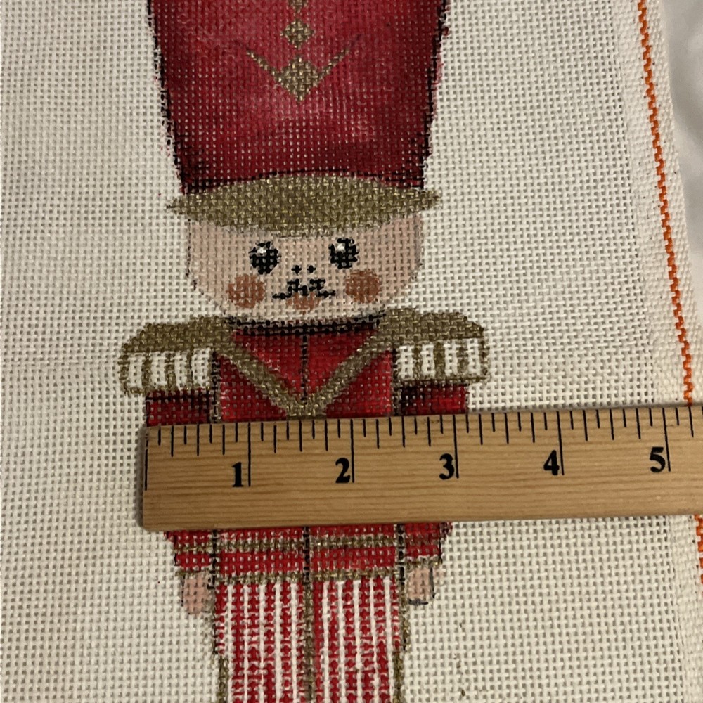 Nutcracker Soldier Needlepoint Canvas Hand Painted 14 Count Mesh