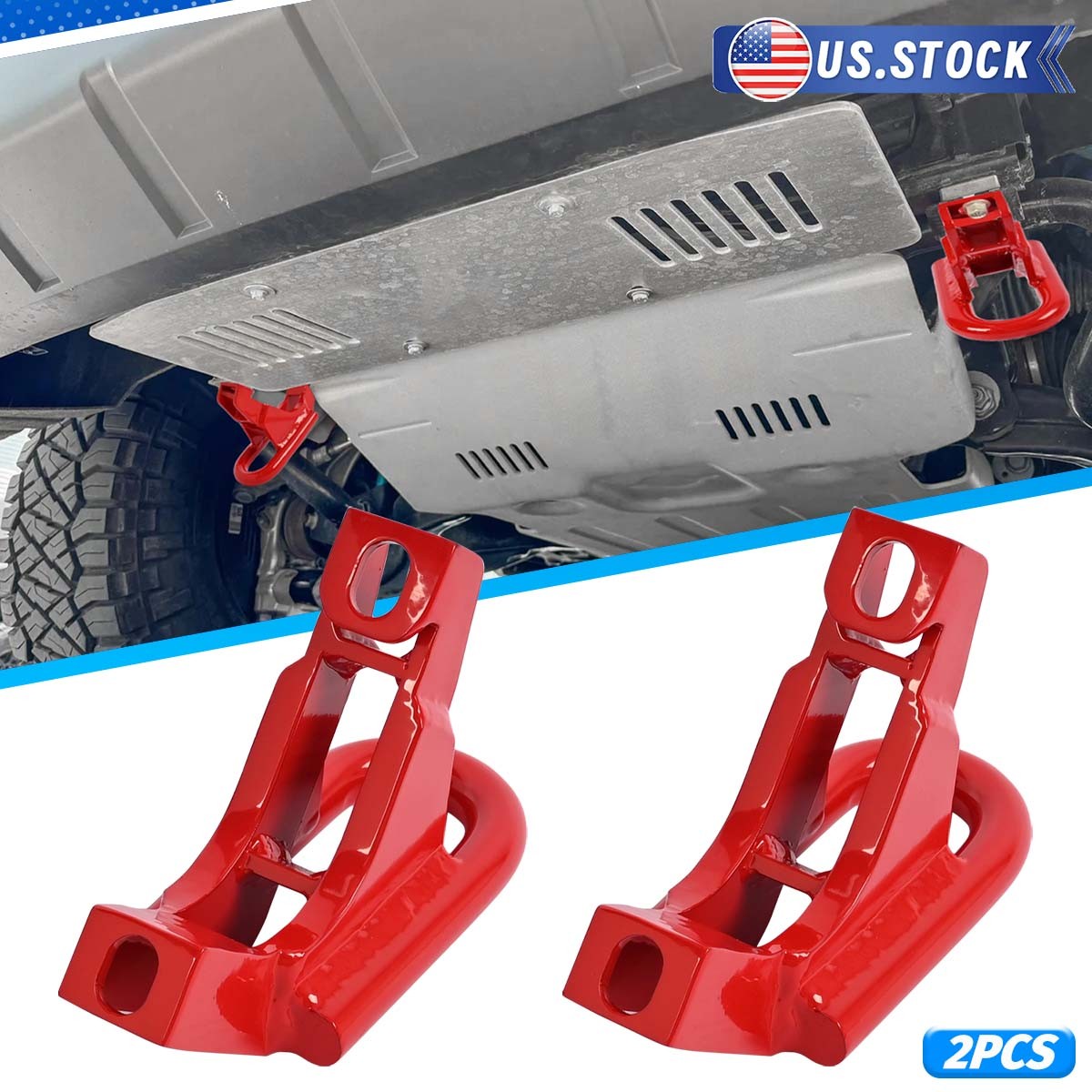 Pair Steel Front Recovery Tow Hook For Toyota Tundra TRD 2022-2026 450-72T001-R