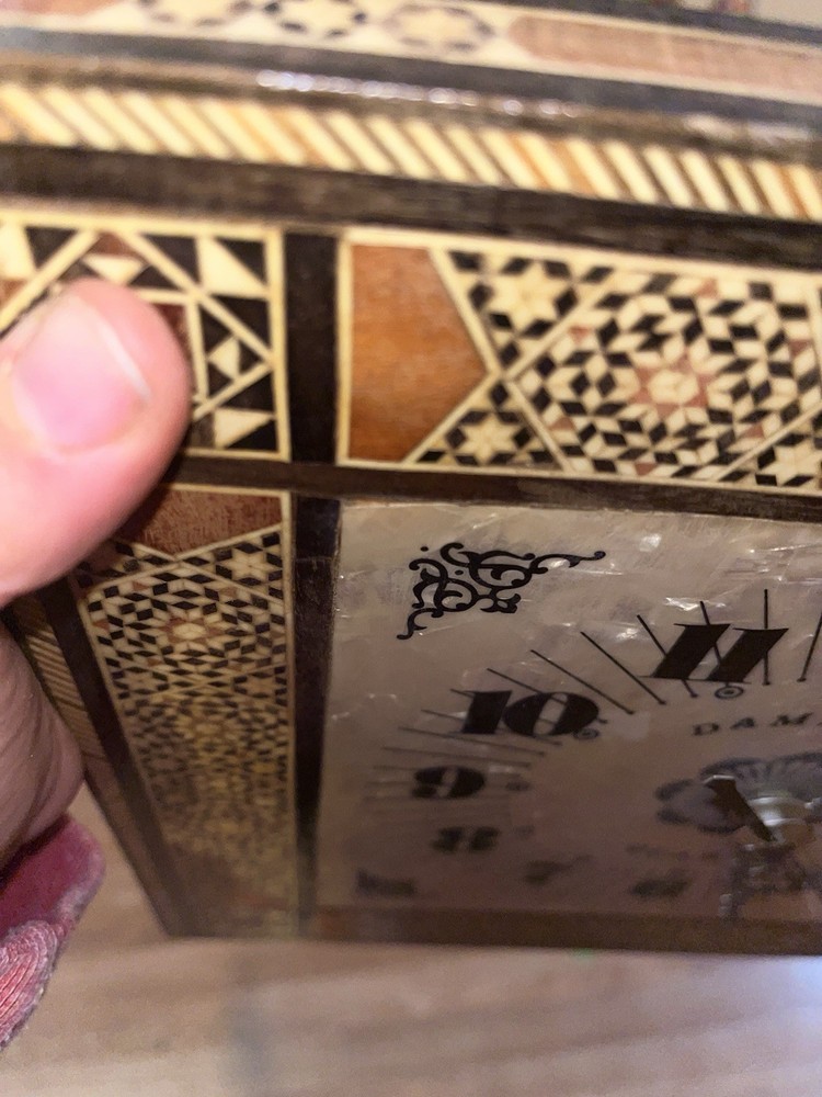 damascus wood inlay clock Working