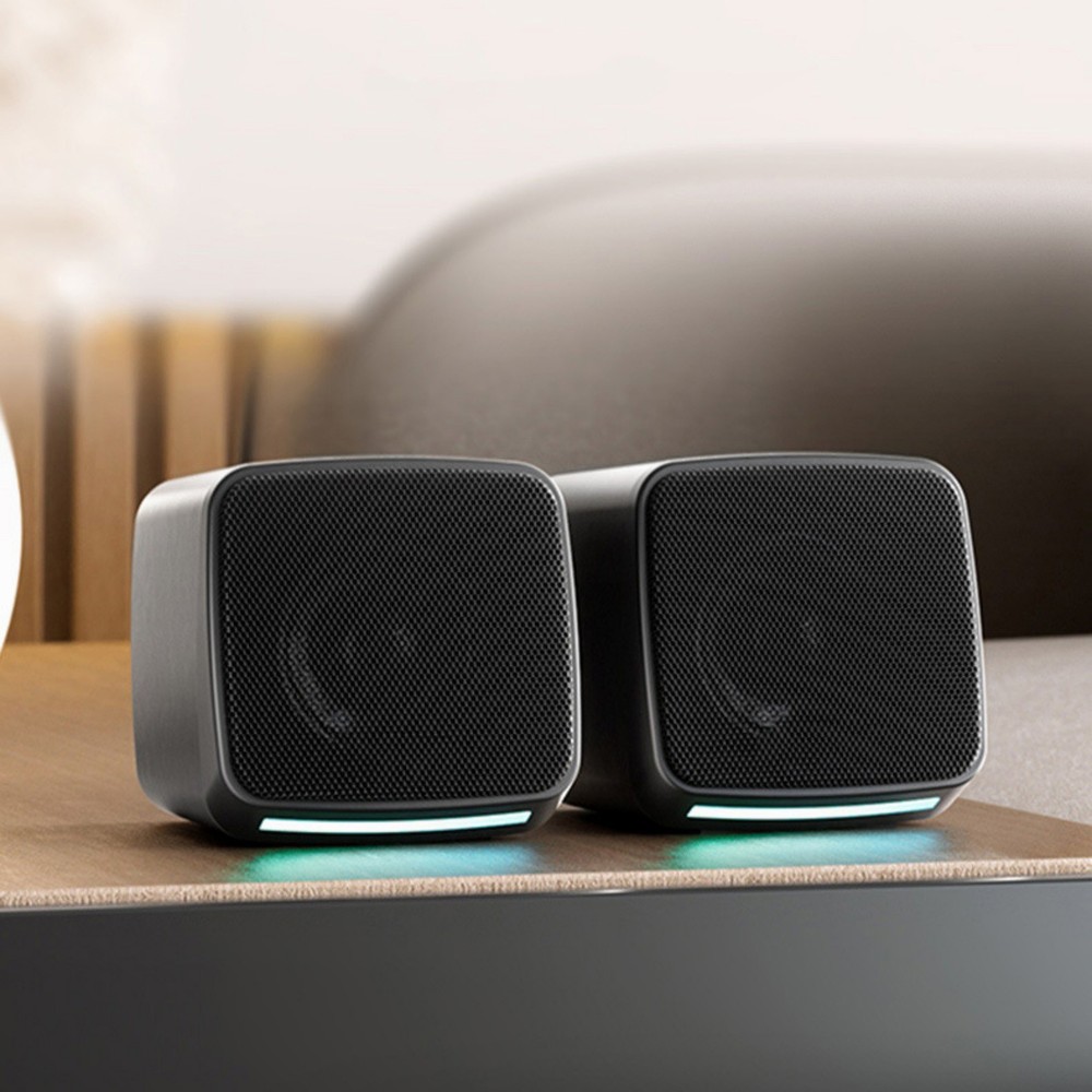 For Desktop PC 1 Pair Small Computer Speakers USB Powered with 3.5mm Audio