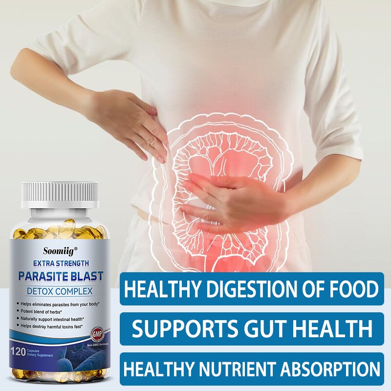 Parasite Blast Detox Complex 120 Capsules,Digestive And Gut Support - 3 Bottles