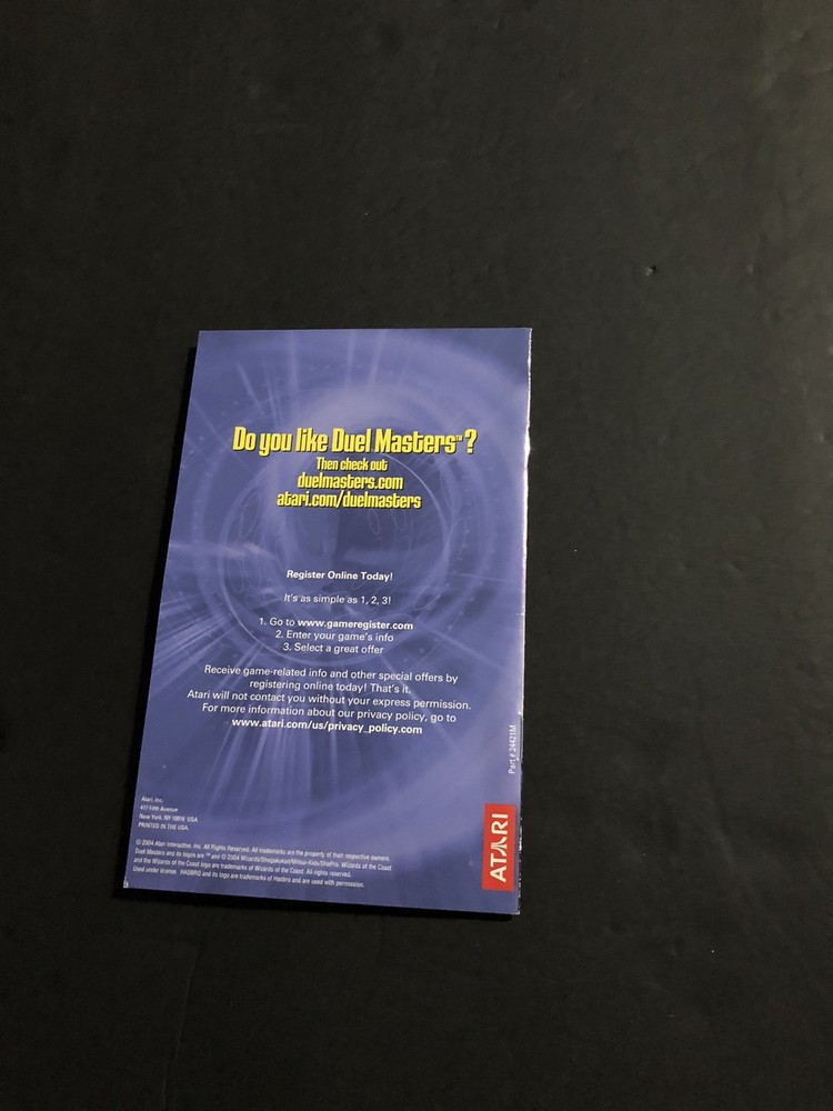 duel masters ps2 Manual Only