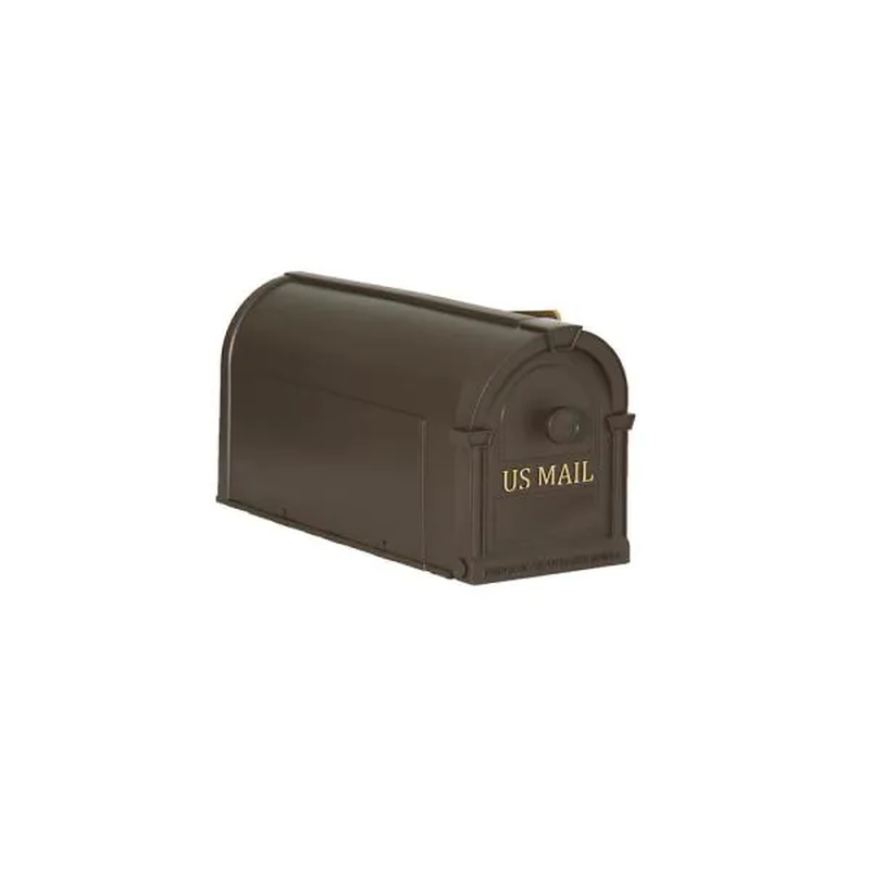 Postal Pro Post-Mount Hampton Mailbox in Bronze with Gold Lettering