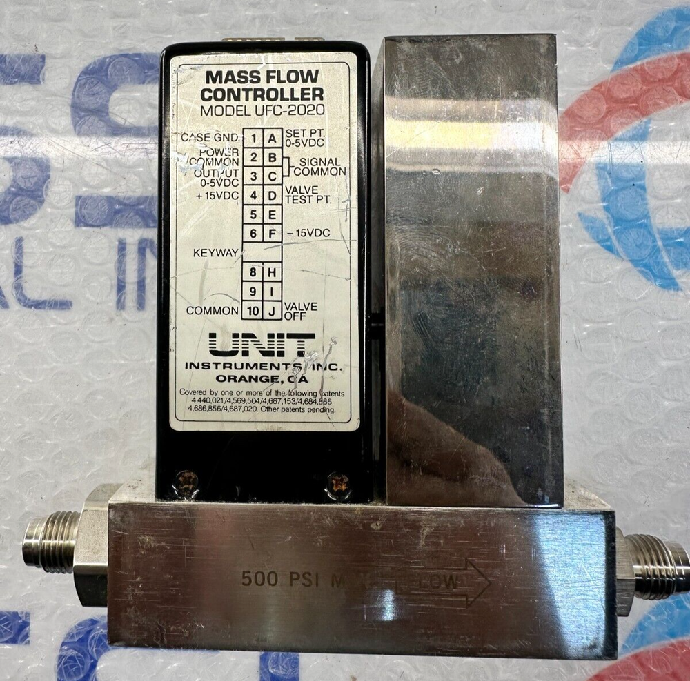 UNIT UFC-2020 MASS FLOW CONTROLLER GAS:02 RANGE:15 SLM