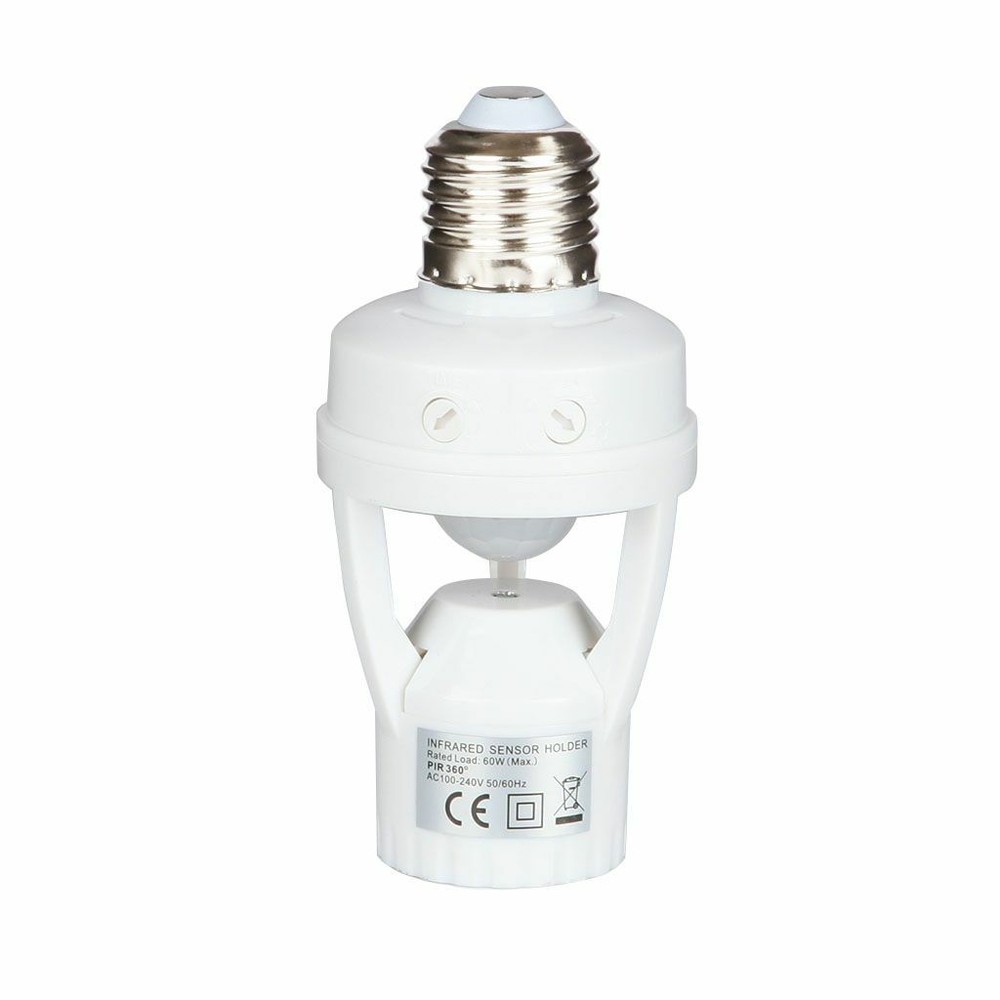 Infrared PIR Motion Sensor E27 LED Light Lamp Bulb Holder Socket Switch 110/220V