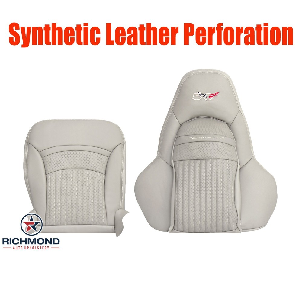 2003 Chevy Corvette 50th Anniversary - Driver Complete Leather Seat Covers Tan