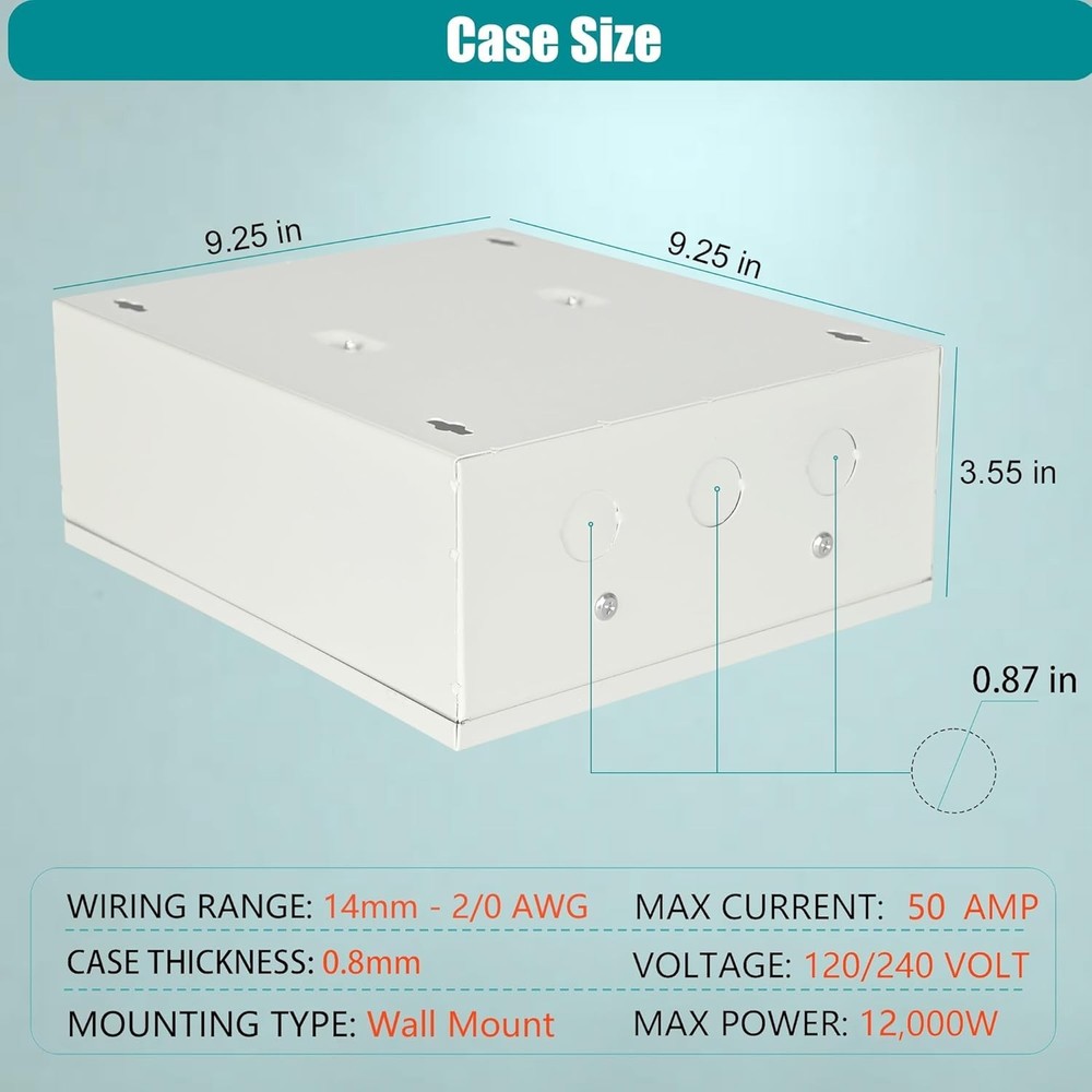 Automatic Transfer Switch, 50 Amp 3 Pole Auto Transfer Switch for Home Generator