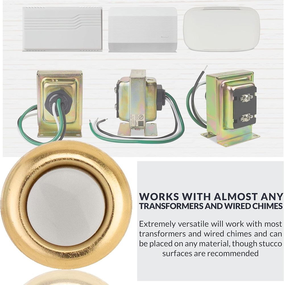 Versatile Brass Push Button for Doorbell - Wired Design, Perfect for Any Setting