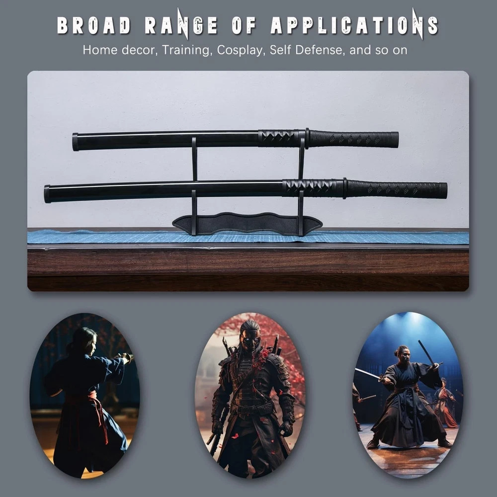 RTCT Katana Sword Polypropylene Training Samurai Sword 2-Piece Set with Displ...