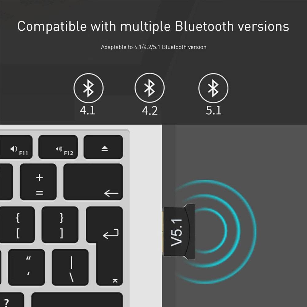 Enhanced Bluetooth 5.1 EDR USB Adapter - 2 Pack for Stable Wireless Connections