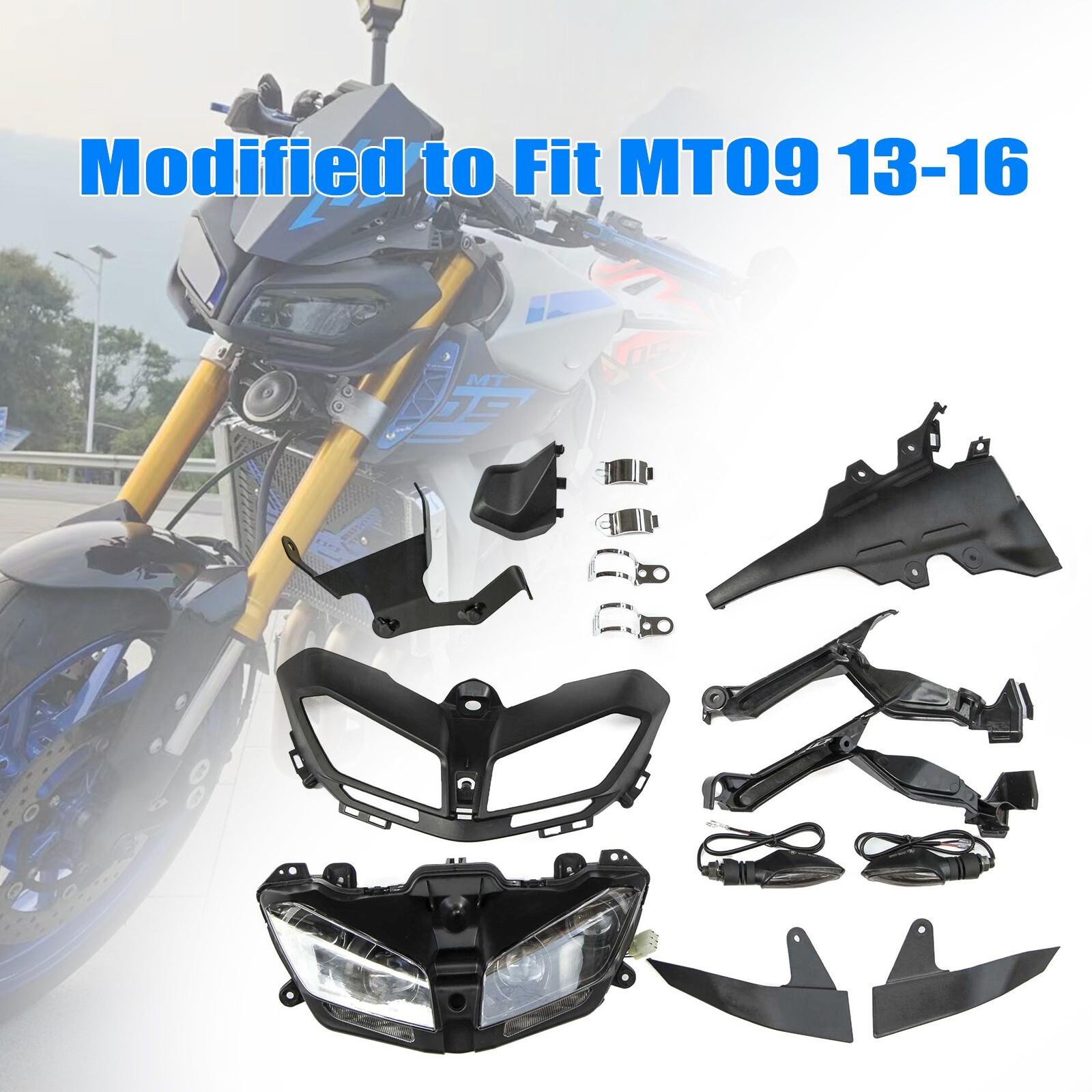 Fit For Yamaha MT09 FZ-09 2013-2016 Motorcycle Headlight Assembly Housing Mirror