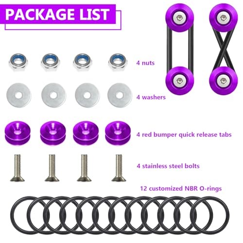 Universal Bumper Clips, Front Rear Bumper Quick Release Kit, Bumper 2set Black