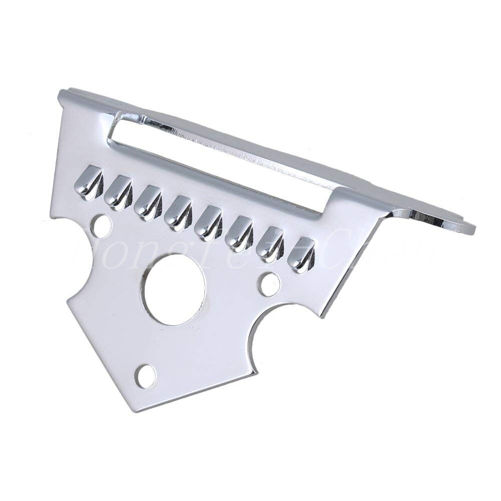 8 String Mandolin Tailpiece Silver Zinc Alloy 6x3.5x3.4cm
