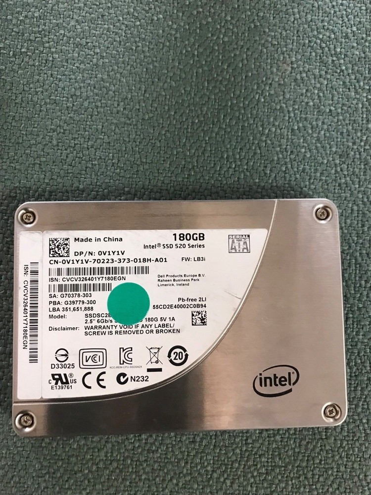 Intel 2.5" 180GB SOLID STATE SSD Drive SATA, 520 series Pro 1500 series etc.