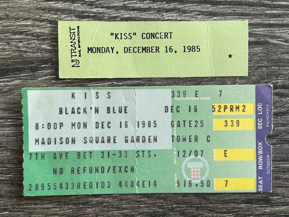 KISS TICKET STUB Madison Square Garden NY Asylum Concert Tour Vintage Kiss