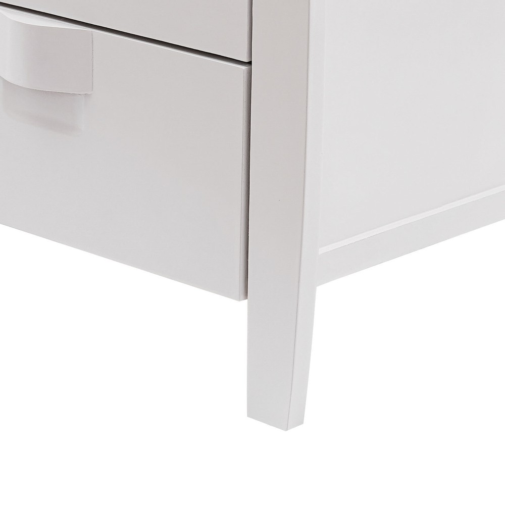 Assembly Free Solid Wood Nightstand White Bedside Table