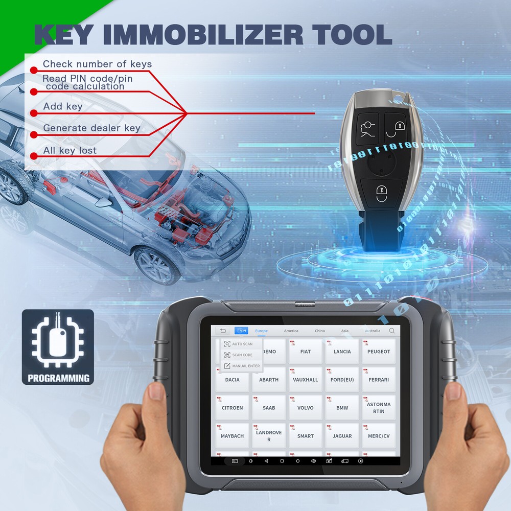 XTOOL D8 OBD2 Bi-Directional Scanner Auto Diagnostic CAN FD Key Programming Tool