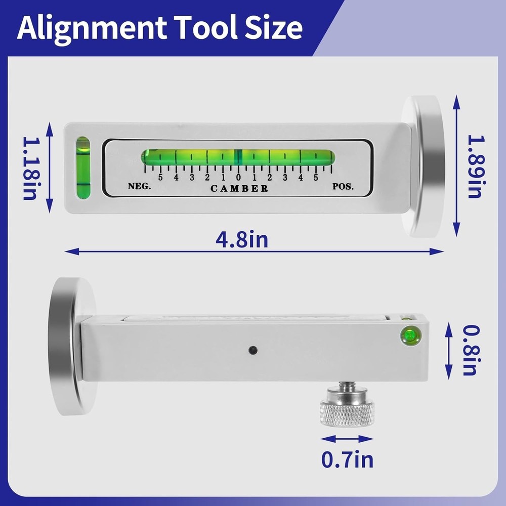Efficient Magnetic Camber Alignment Tool with Horizontal Adjustment for Cars